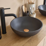 Vasque bol en beton gris 37 cm