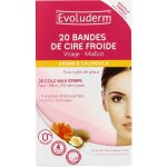 Bandes de cire froide visage - maillot x20 evoluderm Bandes de cire froide visage - maillot x20 evoluderm
