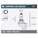 Ampoule vicma h11 pgj19 - 2 halogène 12v 65w Ampoule vicma h11 pgj19 - 2 halogène 12v 65w