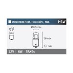 Ampoule vicma h6w bax9s 12v 6w orange