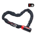 Antivol cha�ne �6mm � cl� qloc 900mm - noir / rouge