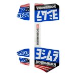 Autocollants d �chappement yoshimura bleus pour silencieux type rs -