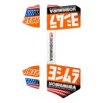 Autocollants d �chappement yoshimura oranges pour silencieux type r