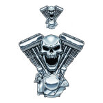 Autocollant lethal threat tte de mort v - twin 60x80 mm