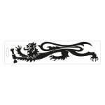 Autocollants malossi lion noir c�t� gauche 23cm x3