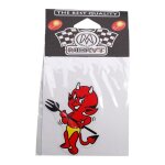 Autocollant meryt devil petit rouge avec trident 8, 5cm x 8cm