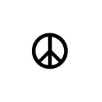 Autocollant peace and love 6x6 cm