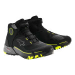 Baskets moto alpinestars cr - x drystar black / dark gray / yellow fluo - 46