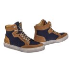 Baskets moto cuir / textile helstons kobe armalith gold / bleu - 40