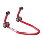B�quille avant bike lift universelle rouge avec supports � rouleaux