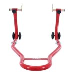 Béquille renforcée acier rouge moto avant et arrière Béquille renforcée acier rouge moto avant et arrière