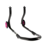 Bquille de stand avant bihr home track fixe noir mat roues roses sup