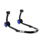 Bquille de stand avant bihr home track noir mat roues bleues