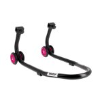 Bquille de stand avant bihr home track noir mat roues roses
