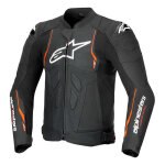 Blouson cuir alpinestars dusk airflow black / red fluo - 52