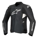 Blouson cuir alpinestars dusk airflow black / white - 50