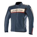 Blouson cuir alpinestars dyno v2 navy / stone / rouge - 48