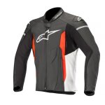 Blouson cuir alpinestars faster noir / blanc / rouge fluo - 54