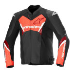 Blouson cuir alpinestars faster v3 airflow black / red fluo - 54