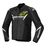Blouson cuir alpinestars faster v3 airflow black / white / yellow fluo - 52