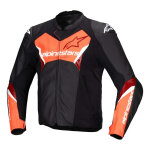 Blouson cuir alpinestars faster v3 black / red fluo - 54