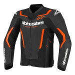 Blouson cuir alpinestars gp force v2 leather black / red fluo - 48