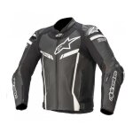 Blouson cuir alpinestars gp pro v2 noir / blanc (compatible tech air) -