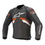 Blouson cuir alpinestars gp plus r v3 noir / rouge fluo / blanc - 48