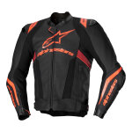 Blouson cuir alpinestars missile v3 ignition black / red fluo / dark red -