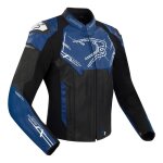 Blouson cuir bering snap noir / bleu - s