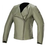 Blouson cuir femme alpinestars perfecto alice vert militaire - 38