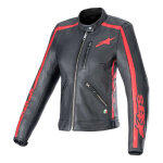 Blouson cuir femme alpinestars stella dyno black / haute red - xs