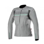 Blouson cuir femme alpinestars stella dyno v2 gris / aqua - 42