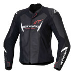 Blouson cuir femme alpinestars stella faster v3 black / white / fluo coral