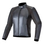 Blouson cuir femme alpinestars vika v2 bleu m�tallique - 38