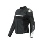 Blouson cuir femme dainese rapida lady noir mat / noir mat / blanc - 42