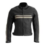 Blouson cuir femme gasoline vintage enfield lady noir / beige - s