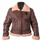 Blouson cuir femme helstons bombardier thunder girl marron - 2xl