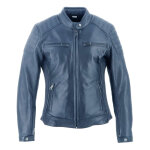 Blouson cuir femme helstons jody bleu - s