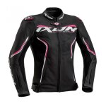 Blouson cuir femme ixon trinity noir / blanc / fushia - xs