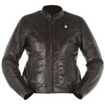 Blouson cuir femme overlap donatella marron - xs