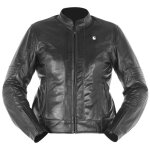 Blouson cuir femme overlap donatella noir - xs