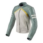 Blouson cuir femme rev'it meridian blanc / vert - 34