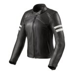 Blouson cuir femme rev'it meridian noir / blanc - 34