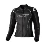 Blouson cuir femme rst s1 noir / blanc - xl