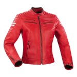 Blouson cuir femme segura funky rouge / blanc - t1