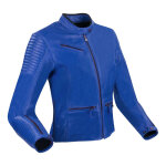 Blouson cuir femme segura lady curve bleu - t1