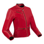 Blouson cuir femme segura lady curve rouge - t2