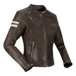 Blouson cuir femme segura lady romeo marron / blanc - t0