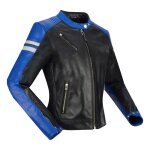 Blouson cuir femme segura lady romeo noir / bleu - t0